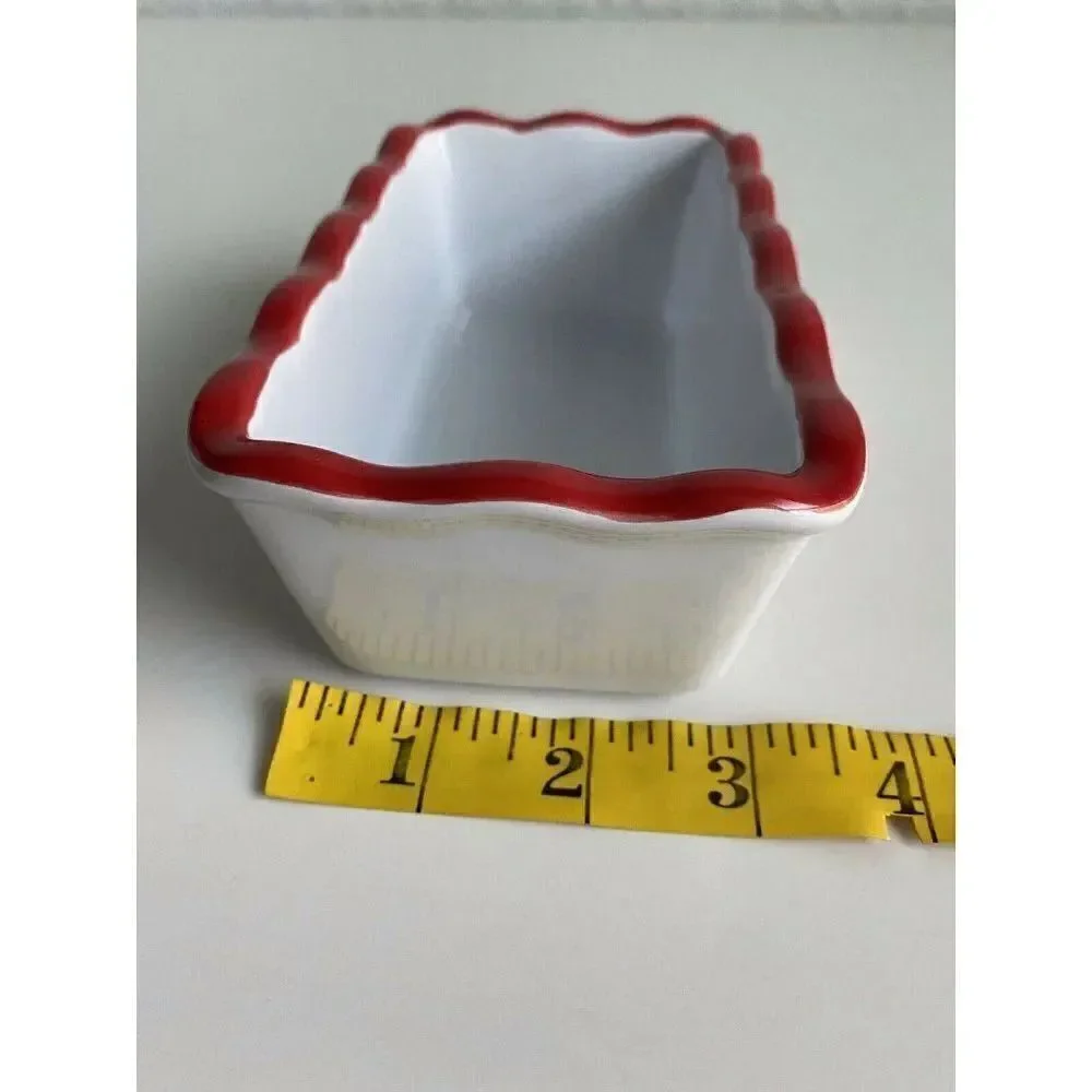 Disney Mickey Minnie Valentine’s Mini Loaf Bread Baking Pan Dish‎ Ceramic New